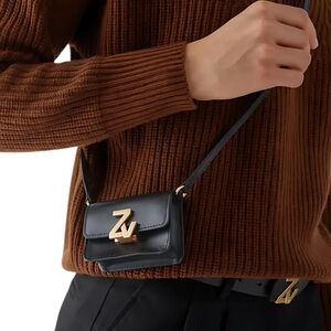 Zadig & Voltaire Black Mini Bag with Gold Accent